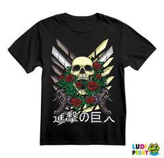 Wings, Skull, Guns And Roses - Attack On Titan - AOT - Majica