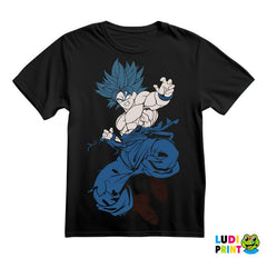 Flying Attack - Blue - Goku - Dragon Ball - Majica