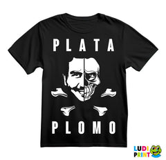 Plata O Plomo Half Face Half Skull - Narcos - Majica