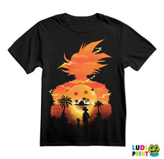 Sunset Double Exposure - Goku - Dragon Ball - Majica