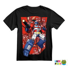 Red Autobot Logo And Optimus Prime - Transformers - Majica