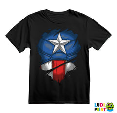 Ripped Shirt - Chest Logo - Captain America - Avengers - Majica