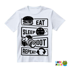 Eat, Sleep, Shoot, Repeat - Symbols - Photography - Majica