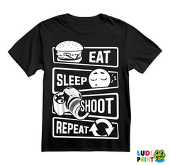 Eat, Sleep, Shoot, Repeat - Symbols - Photography - Majica