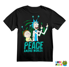 Peace Among Worlds Middle Fingers - Rick And Morty - Majica