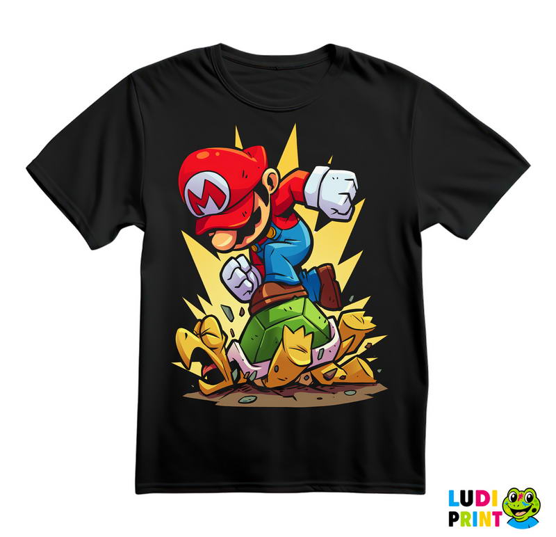 Mario gazi Kornjaču - Super Mario - Majica