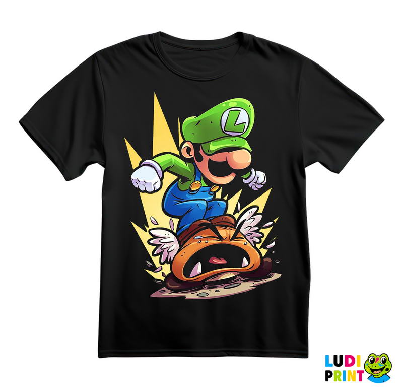Luidji - Luiđi gazi Kornjaču - Super Mario - Majica