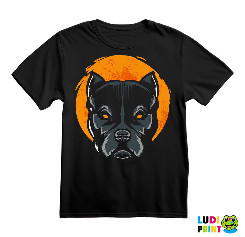 Pit Bull - Narandžasti Mesec - Pas - Dog - Majica