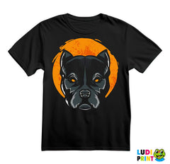 Pit Bull - Narandžasti Mesec - Pas - Dog - Majica