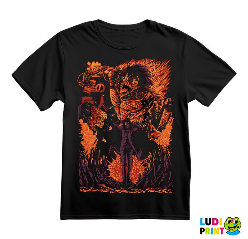 Eren Yeager - Orange Fire - Attack On Titan - Majica