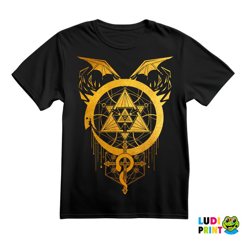Gilded Snakes Of Alchemy - Golden - Fullmetal Alchemist - Anime - Majica