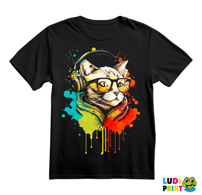 Mačka Sa Slušalicama - Mačke - Cat - Majica