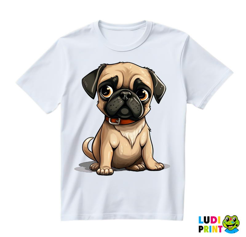Slatki Mops Sedi - Pug - Pas - Dog - Majica