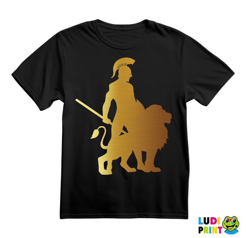 Spartanac I Lav - Zlatno - Art - Majica