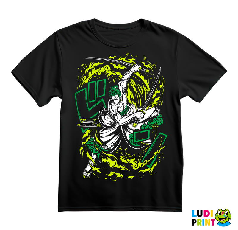 Green Fire - Zoro - One Piece - Majica