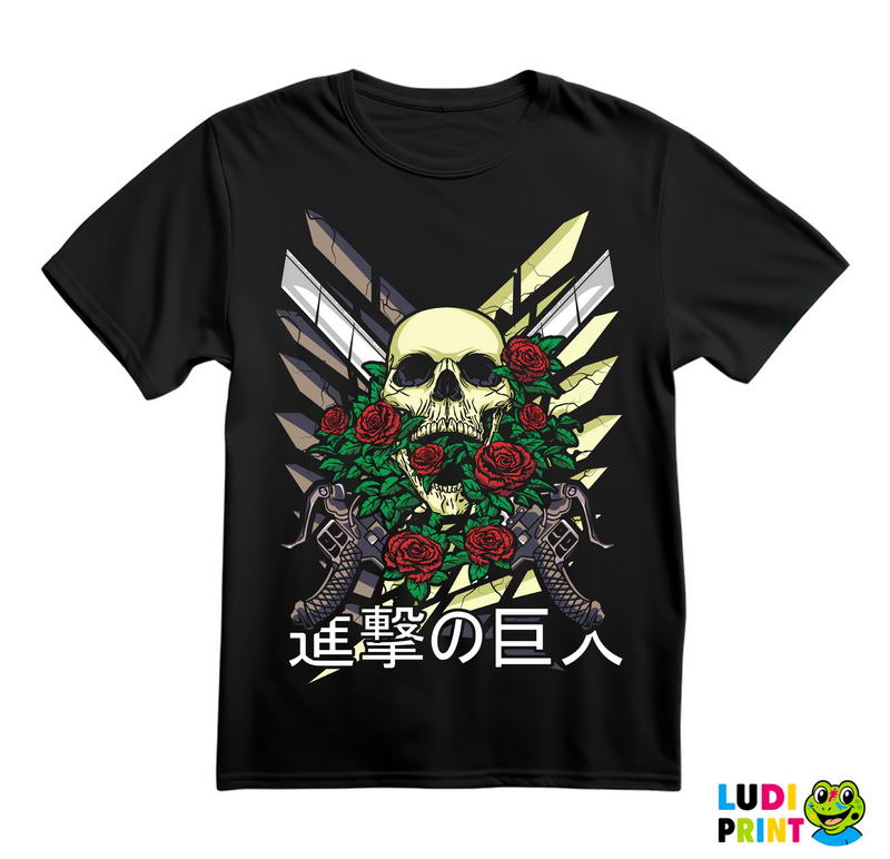 Wings, Skull, Guns And Roses - Attack On Titan - AOT - Majica