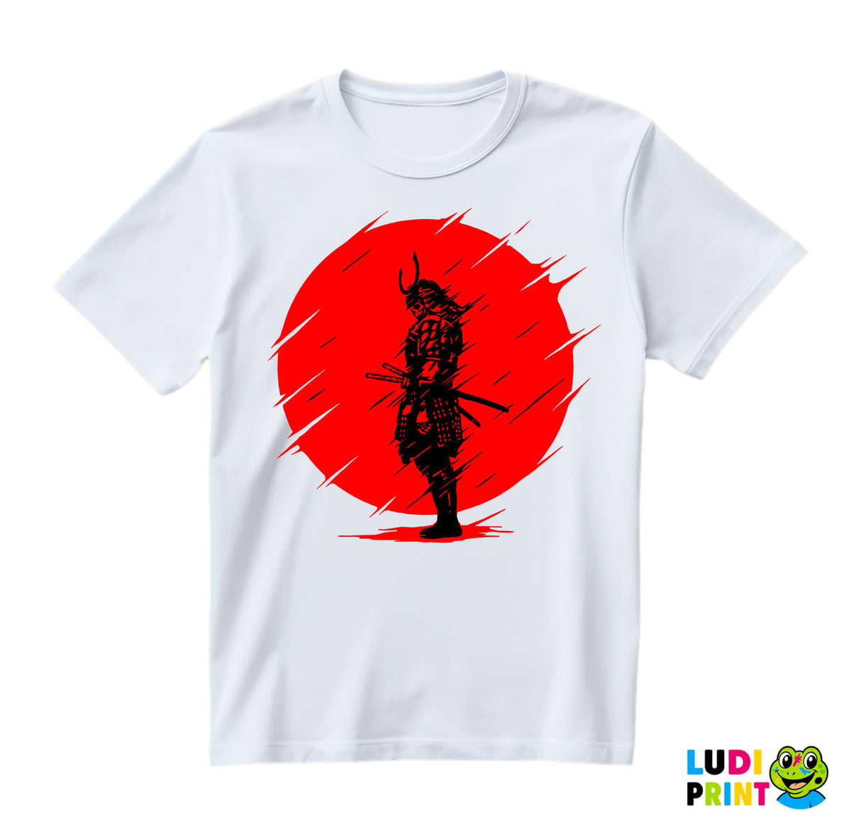 Skull - Standing Infront Of The Red Moon - Samurai - Majica