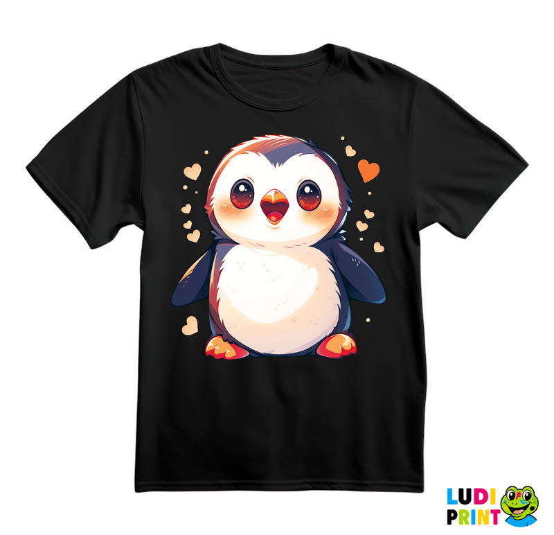 Slatki Pingvin Sa Srcima - Životinje - Majica