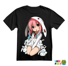 Cute Anime Girl With Rabbits - Anime - Majica
