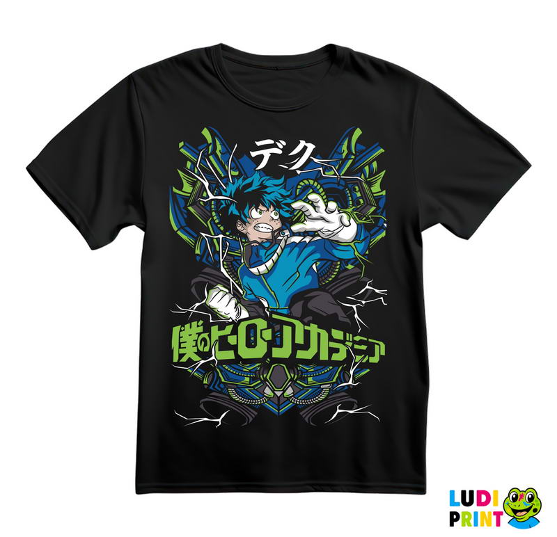 Deku - Blue And Green Lines - My Hero Academia - Majica