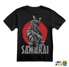 Red Moon And Flower - Samurai - Majica