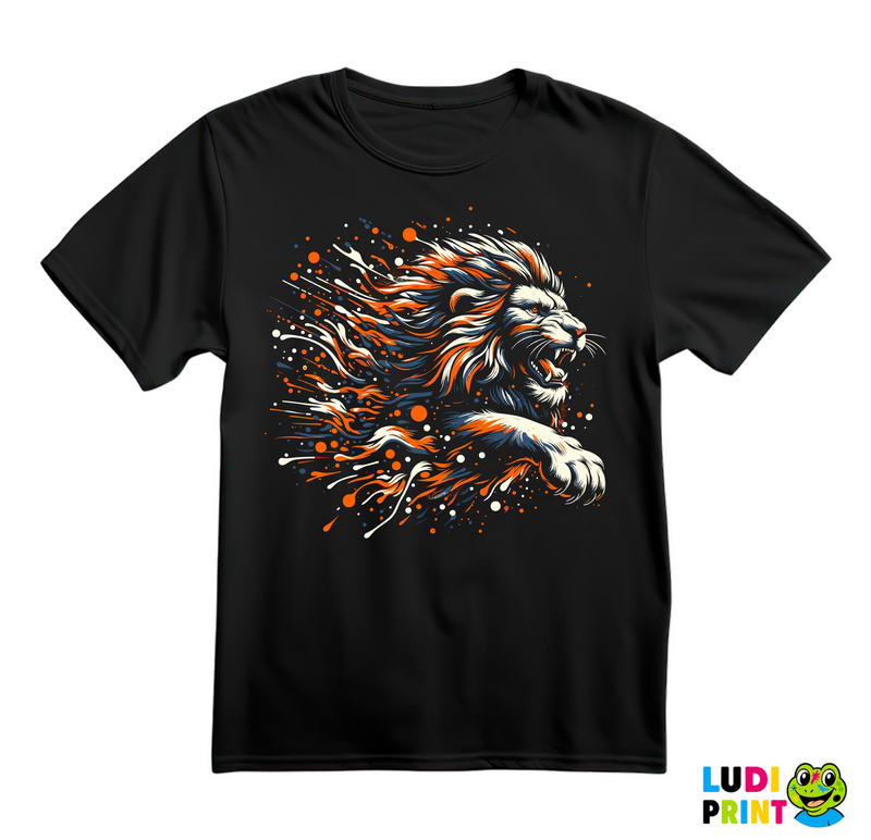 Rasprskane Boje - Lav - Životinje - Majica