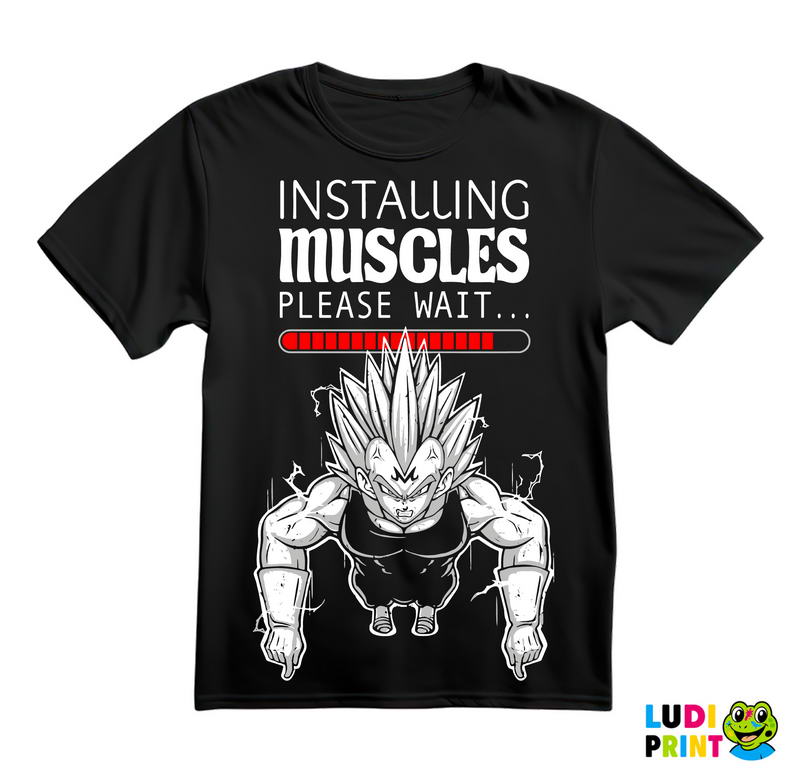 Installing Muscles - Please Wait - Goku - Dragon Ball - Majica