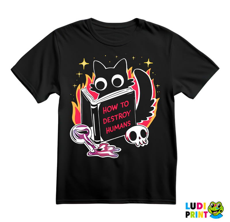 How To Destroy Human - Cat - Dark Humor - Majica