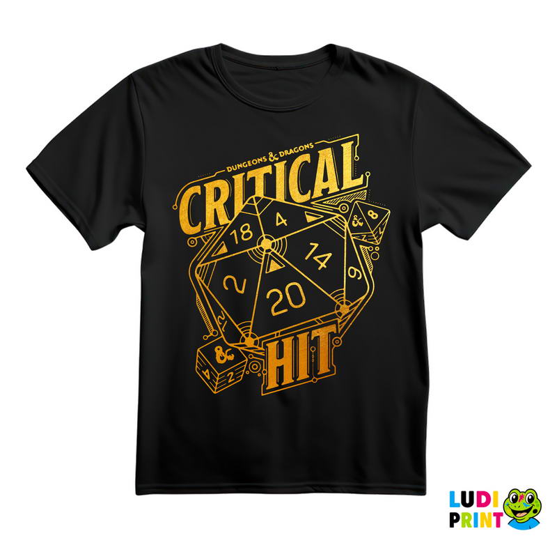 Critical Hit - Golden - D&D - Dungeons And Dragons - Majica