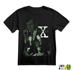 Green Drawing - Mulder, Scully And Smoker - The X Files - Majica