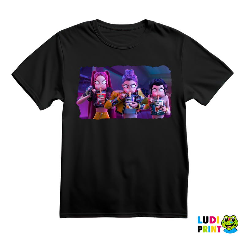 Rumi, Mira And Zoey - Eating Ramen - Huntrix - Kpop Demon Hunters - Majica