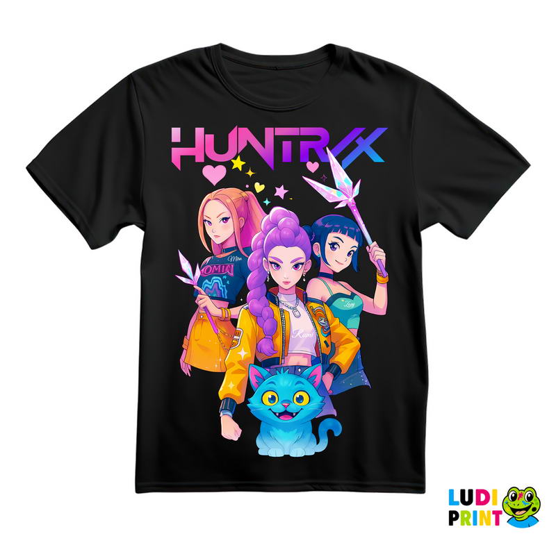 Rumi, Mira,Zoey And Derpy - Huntrix Logo - Kpop Demon Hunters - Majica