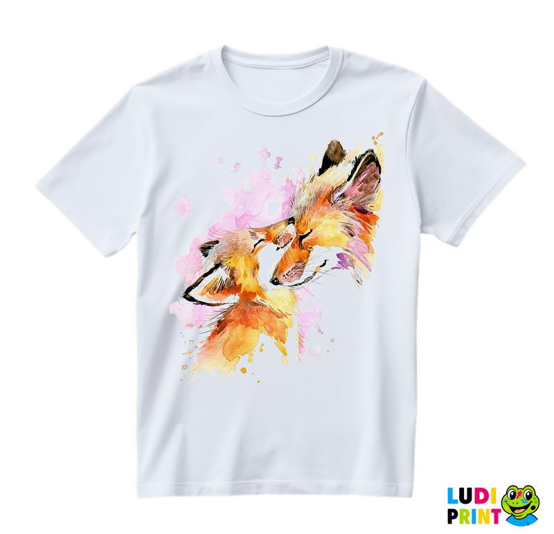 Baby And Mama Fox - Životinje - Majica