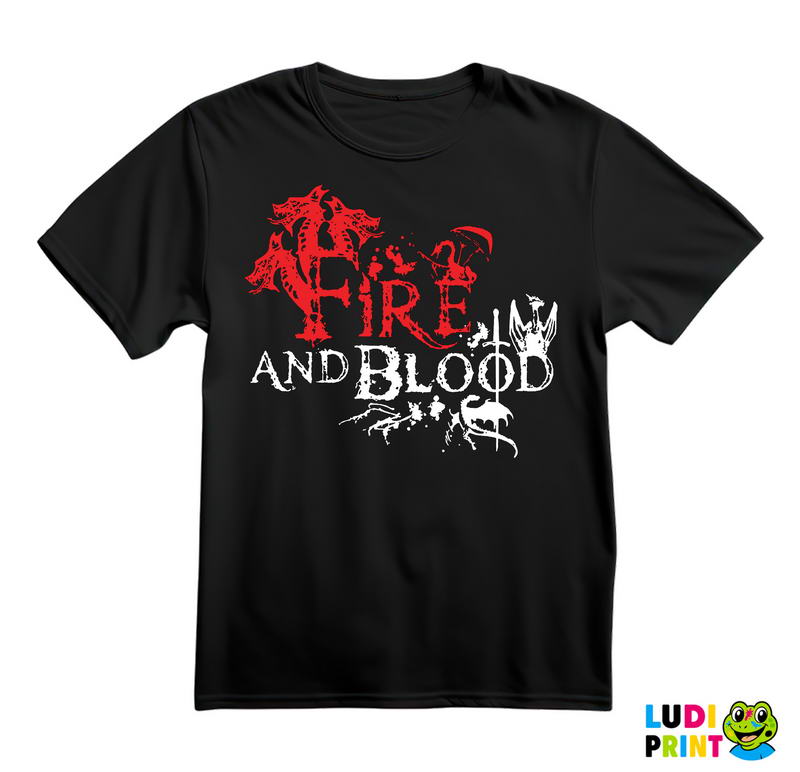 Fire And Blood - House Targaryen - Game Of Thrones - GOT - Majica