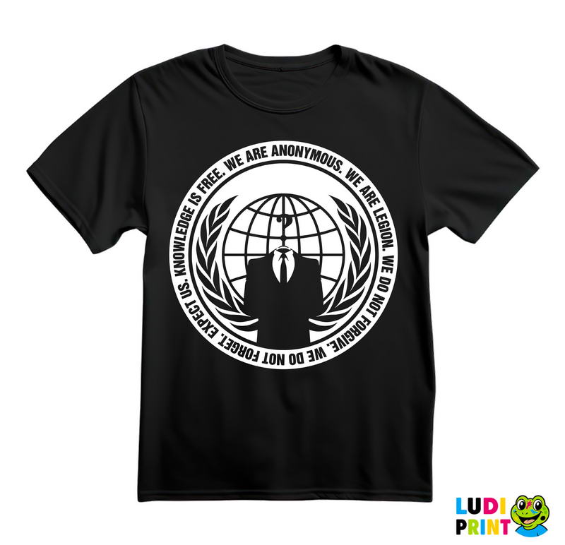 Knowledge Is Free - We Are Anonymous - We Are Legion - Internet - Majica