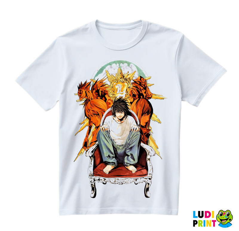 L Sitting on a Throne - Death Note - Majica