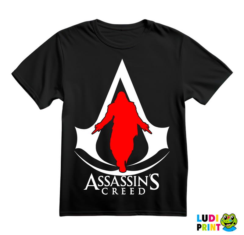 Black Logo And Red Guy - Assassin's Creed - Majica