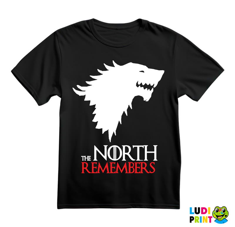 The North Remembers Black And Red Dire Wolf - House Stark - Game Of Thrones - GOT - Majica