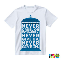 Never Give Up. Never Give In - Doctor Who - DW - Majica
