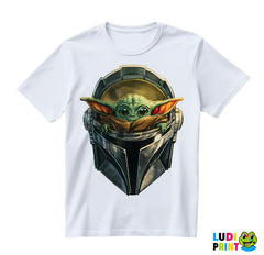 Baby Yoda And Helmet - Yoda - Mandalorian - Star Wars - Majica