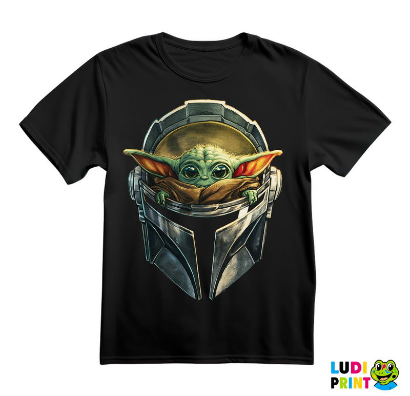 Baby Yoda And Helmet - Yoda - Mandalorian - Star Wars - Majica