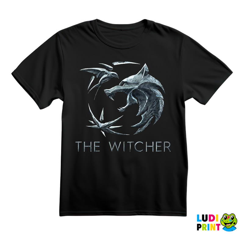 Metallic Wolf Sign With Birds - The Witcher - Majica