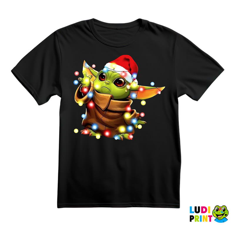 Baby Yoda Playing With Christmas Lights - Yoda - Mandalorian - Star Wars - Majica