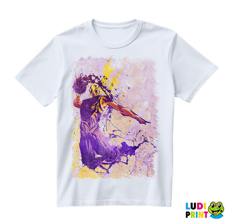 Kobe Bryant LA Lakers Watercolor Art - NBA - Košarka - Majica