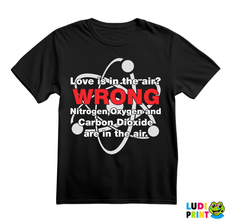 Love Is In The Air? WRONG! Nitrogen, Oxygen, Argon And Carbon Dioxide Are In The Air - The Big Bang Theory - TBBT - Majica