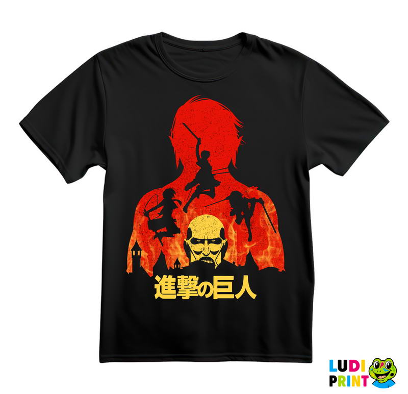 Eren And Colossal Titan Double Exposure - Attack On Titan - Majica