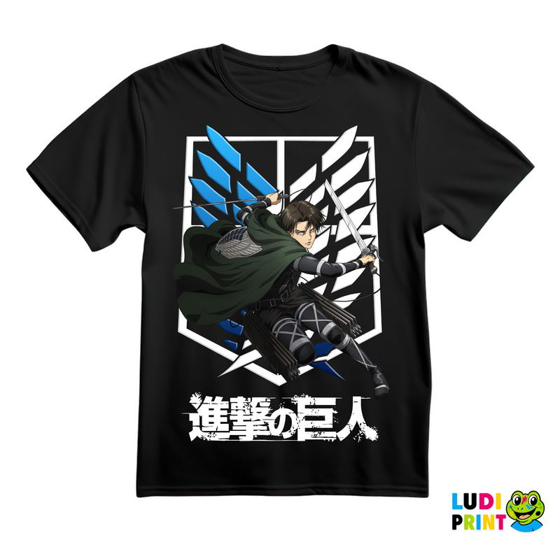Levi Jumping With His Swords - Attack On Titan - Majica