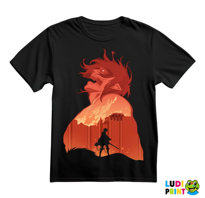 Levi And Eren In Titan Form Double Exposure - Attack On Titan - Majica