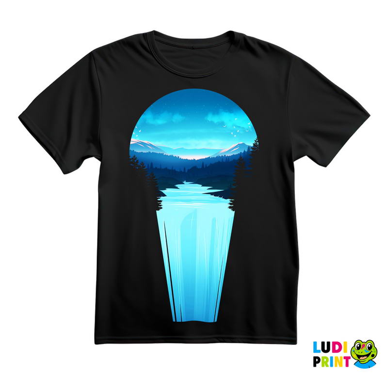 Night Waterfall - Planinarenje - Kampovanje - Priroda - Nature - Majica