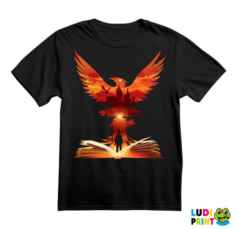 Phoenix Rising Out Of The Book - Harry Potter - Majica